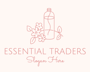 Flower Oil Bottle logo design