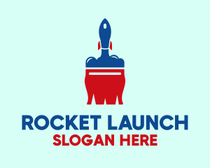 Rocket Paint Brush logo design