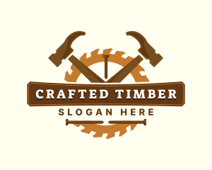 Carpentry Hammer Saw logo design