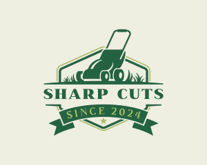 Lawn Mower Grass Cutting logo design