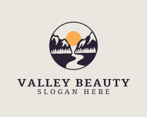 Sunset Mountain Valley logo design