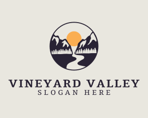 Sunset Mountain Valley logo design