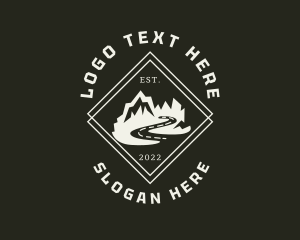 Mountain Hiking Road Trip Logo