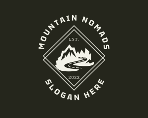 Mountain Hiking Road Trip logo design