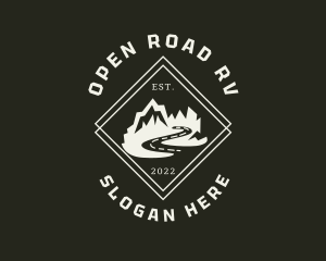 Mountain Hiking Road Trip logo design