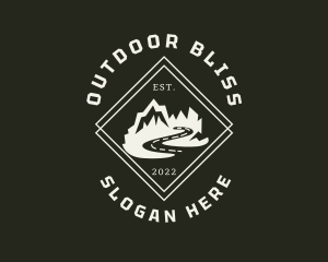 Mountain Hiking Road Trip logo design