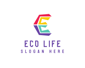 Colorful Letter E logo design