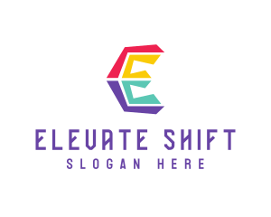 Colorful Letter E logo design