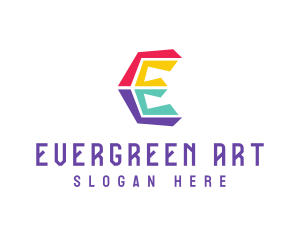 Colorful Letter E logo design