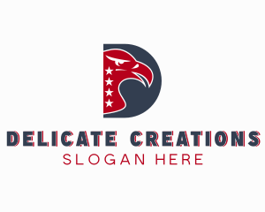 Aviation Eagle Star Letter D logo design