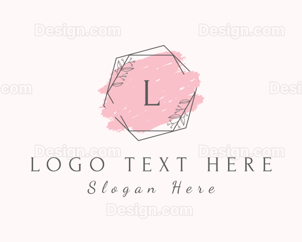 Watercolor Hexagon Wreath Logo