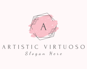 Watercolor Hexagon Wreath  logo design