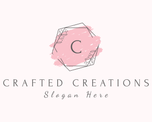 Watercolor Hexagon Wreath  logo design