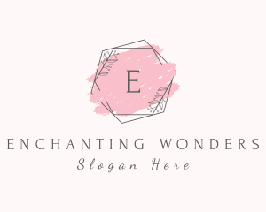 Watercolor Hexagon Wreath  logo design