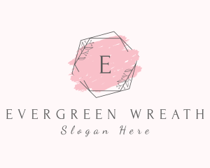 Watercolor Hexagon Wreath  logo design