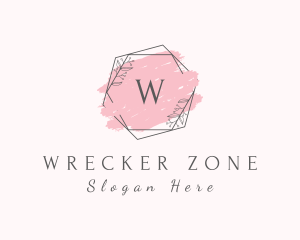 Watercolor Hexagon Wreath  logo design