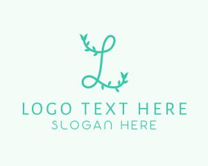 Simple Vine Letter L logo