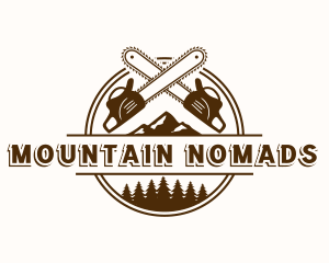 Chainsaw Mountain Forest logo design