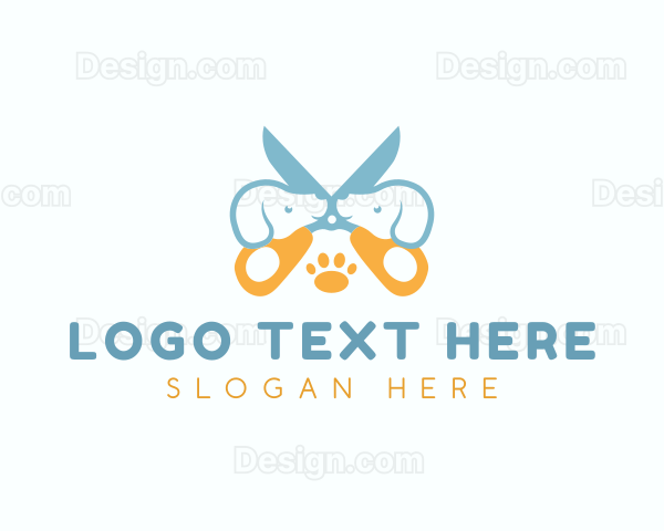 Grooming Dog Veterinary Logo