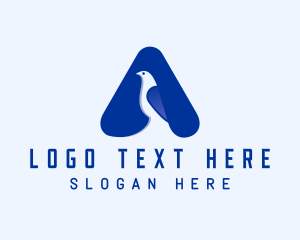 Letter - Blue Bird Letter A logo design