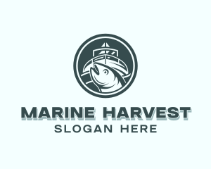 Marine Yacht Fishing logo design