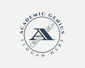 School Supply Pencil  logo design