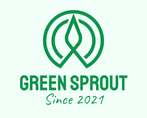 Green Flower Sprout  logo design