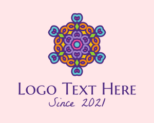 Mandala Meditation Ornament  logo