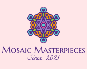 Mandala Meditation Ornament  logo design