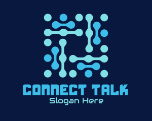 Blue Circuit Connection logo design