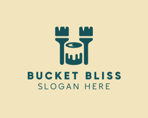 Brush Bucket Painting logo design