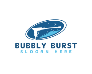 Bubble Cleaning Washer logo design