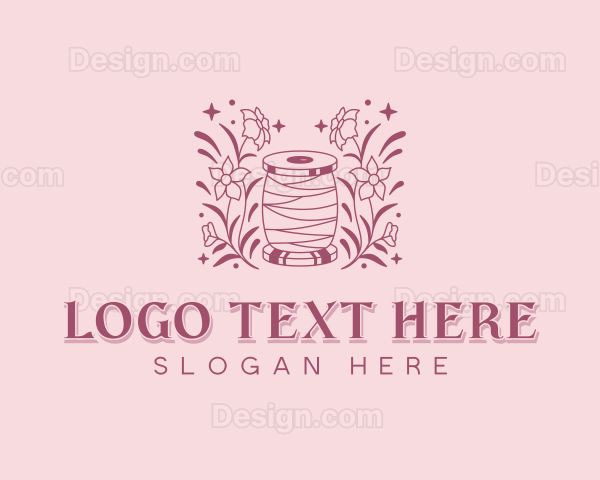 Sewing Floral Dressmaker Logo