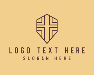 Brown Worship Cross logo