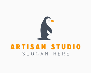 Penguin & Rabbit Animals logo design