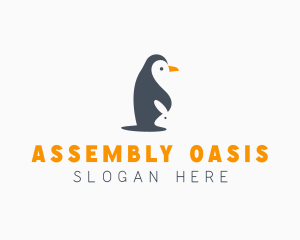 Penguin & Rabbit Animals logo design