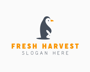 Penguin & Rabbit Animals logo design