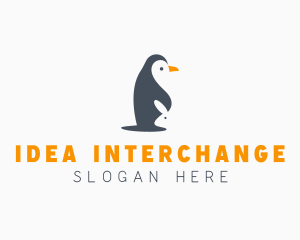 Penguin & Rabbit Animals logo design