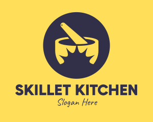 Yellow Mortar & Pestle logo design