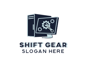 Computer Gear Cog Repair logo design