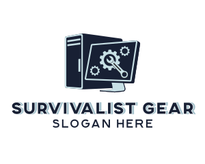 Computer Gear Cog Repair logo design