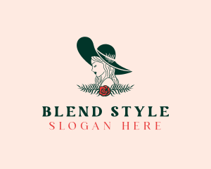 Floral Fashion Model Woman logo design