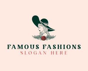 Floral Fashion Model Woman logo design