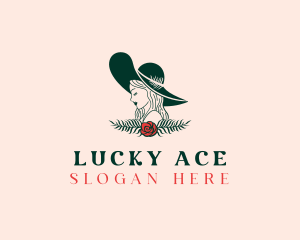 Floral Fashion Model Woman logo design