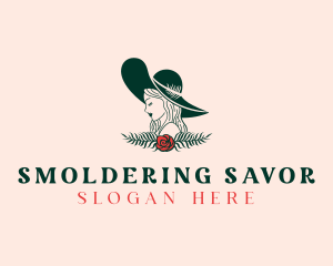 Floral Fashion Model Woman logo design