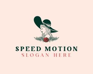 Floral Fashion Model Woman logo design