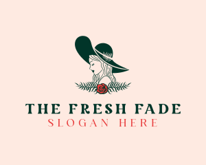 Floral Fashion Model Woman logo design