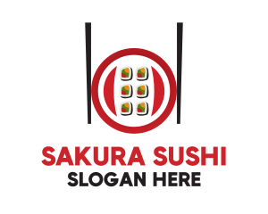 Chopsticks Sushi Rolls logo design