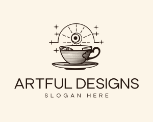 Cosmic Eye Stars Tea Cafe logo design