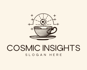 Cosmic Eye Stars Tea Cafe logo design